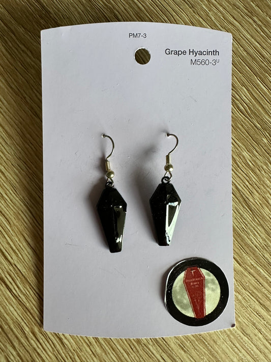 Undertaker Books Coffin Earrings
